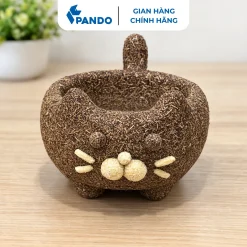 Chậu Cây Hình Mèo Bã Cà Phê Bã Mía - Trang Trí Văn Phòng Bàn Làm Việc Ban Công | Pando Ecotech